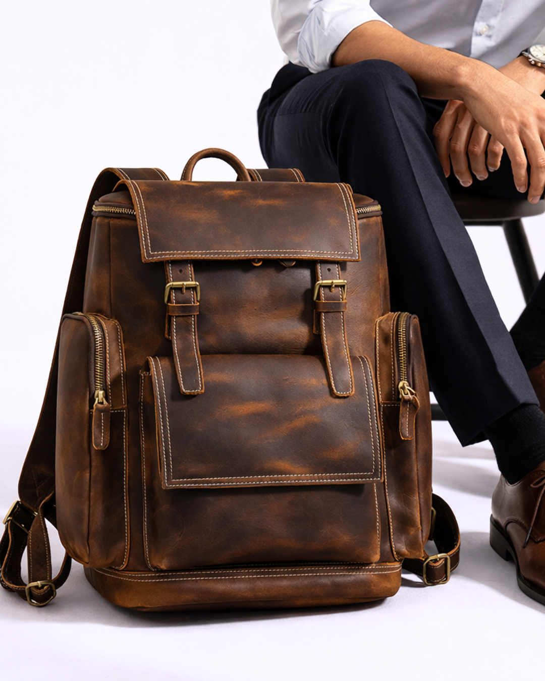Kensington Vintage Full Grain Leather Backpack